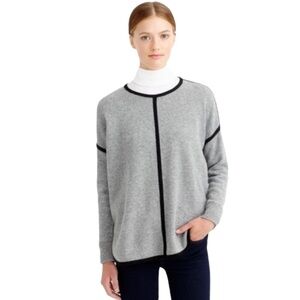 J. Crew lambswool tipped tunic sweater gray black s